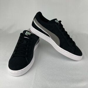 PUMA Suede Classic‎ Black Gray White Triplex Casual Sneakers 6.5 Youth Womens 8